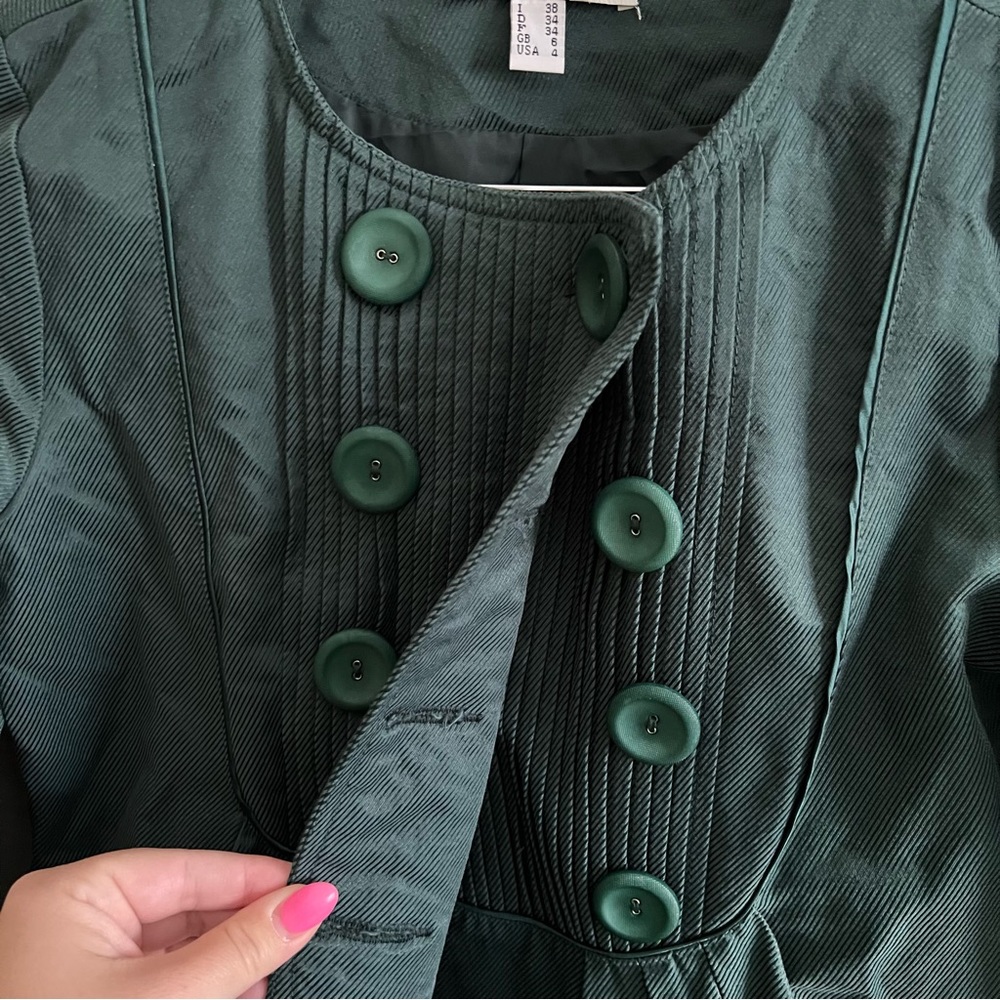 Chloé Green Double Breasted Coat Sz 4 - Picture 3 of 6